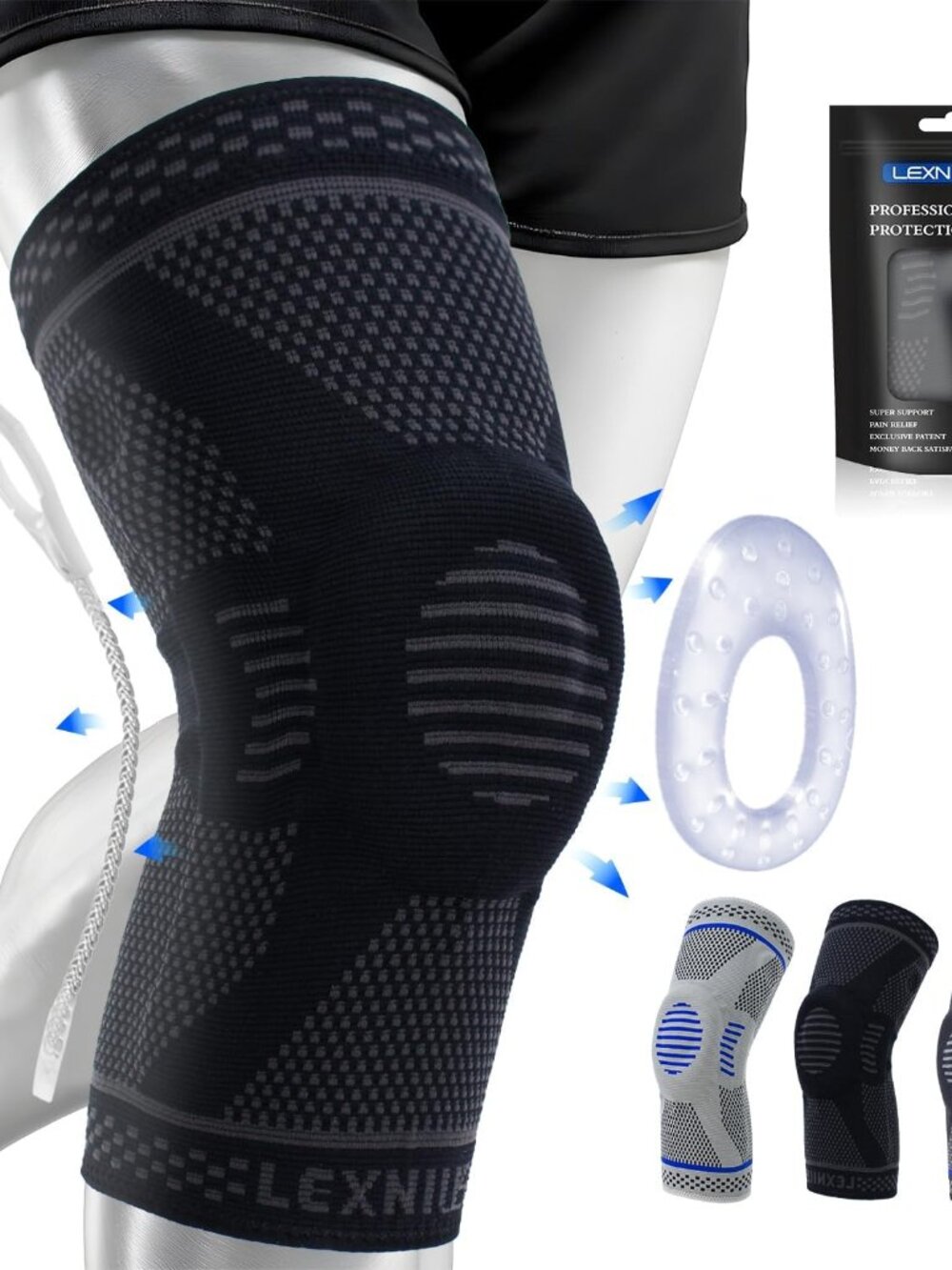 Knee Braces for Men Women, Knee Support for Arthritis(Grey  AND 	Black)